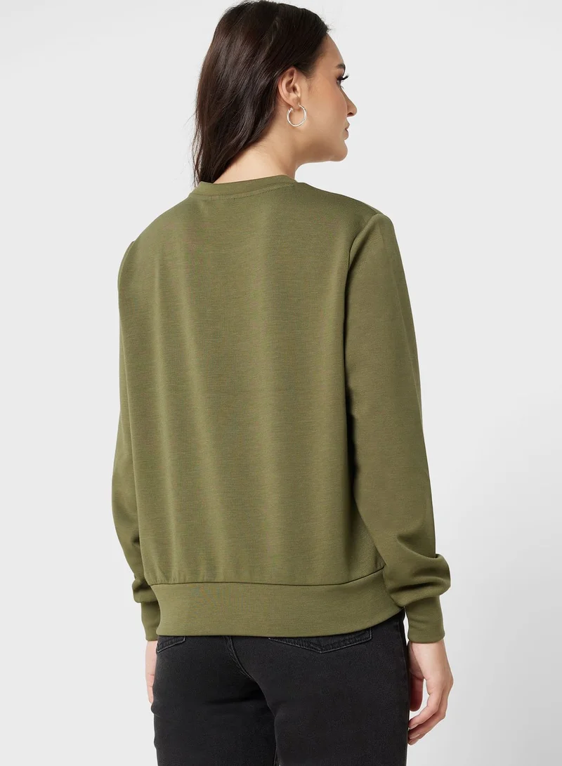 ONLY Graphic Knitted Sweatshirt