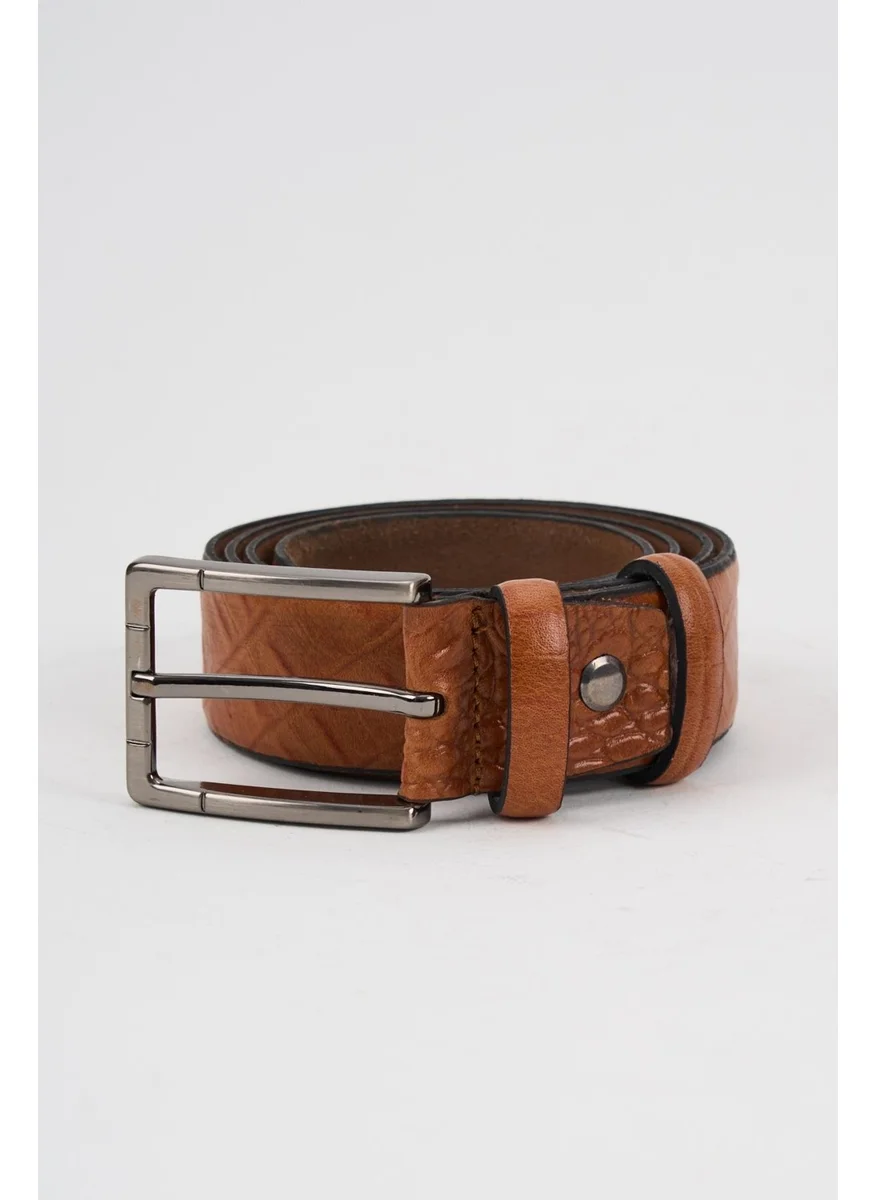 Alexander Gardi Alexandergardi Men's Texture Detailed Patterned Leather Belt (E24-BELT-21)