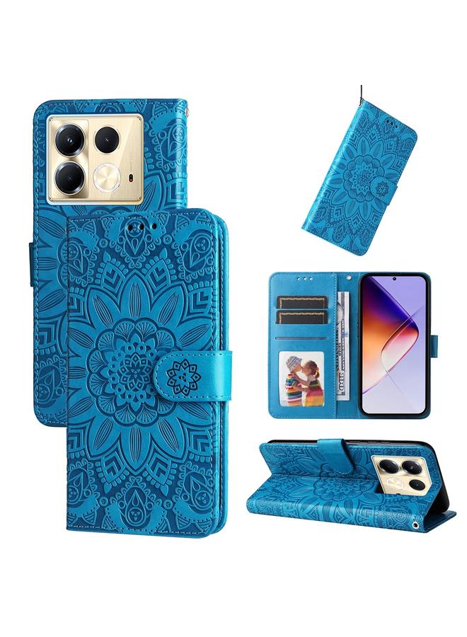 Zaboon Case For Infinix Note 40 5G Embossed Sunflower Leather Phone Case - Image 1