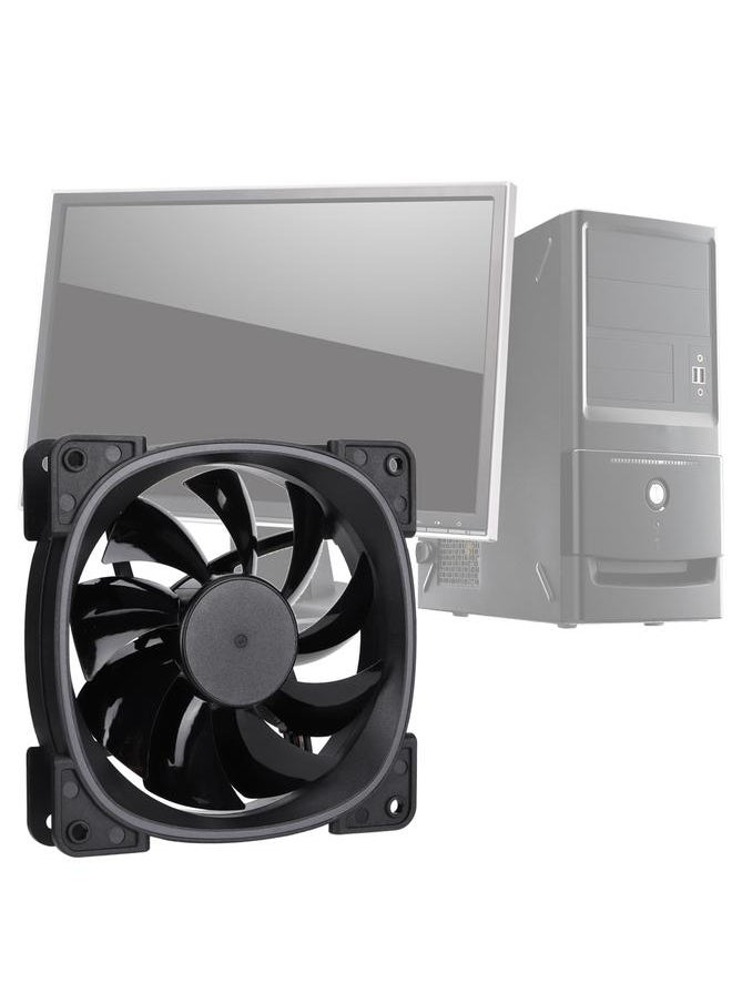 Thoraya FR801 Colorful Lighting Ring RGB PC Case Chassis Radiator Water Cooling Fan (Black)  - Image 3