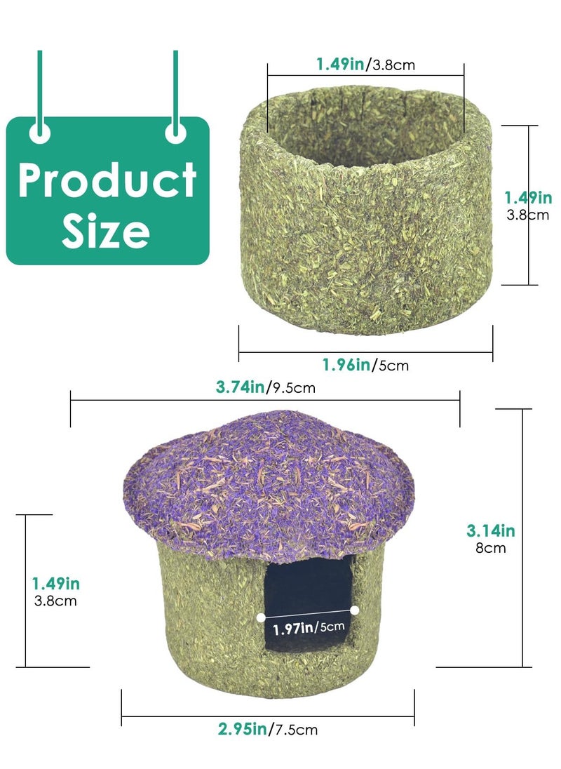 Hamster Chew Bowl and Hideout Timothy Hay Edible Treats for Small Hamster Mice Rat Small Pets, Medium