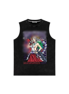 KUYING Summer One Piece Washed And Worn Vintage Vest  - Image 1