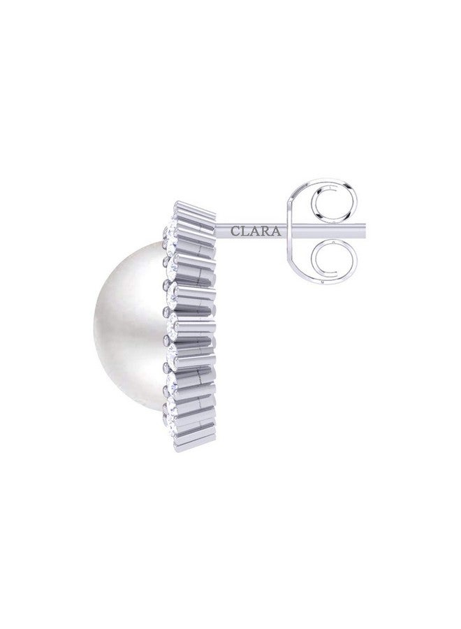 Clara 92.5 Sterling Silver Real Pearl Earrings Gift for Women and Girls - Image 3