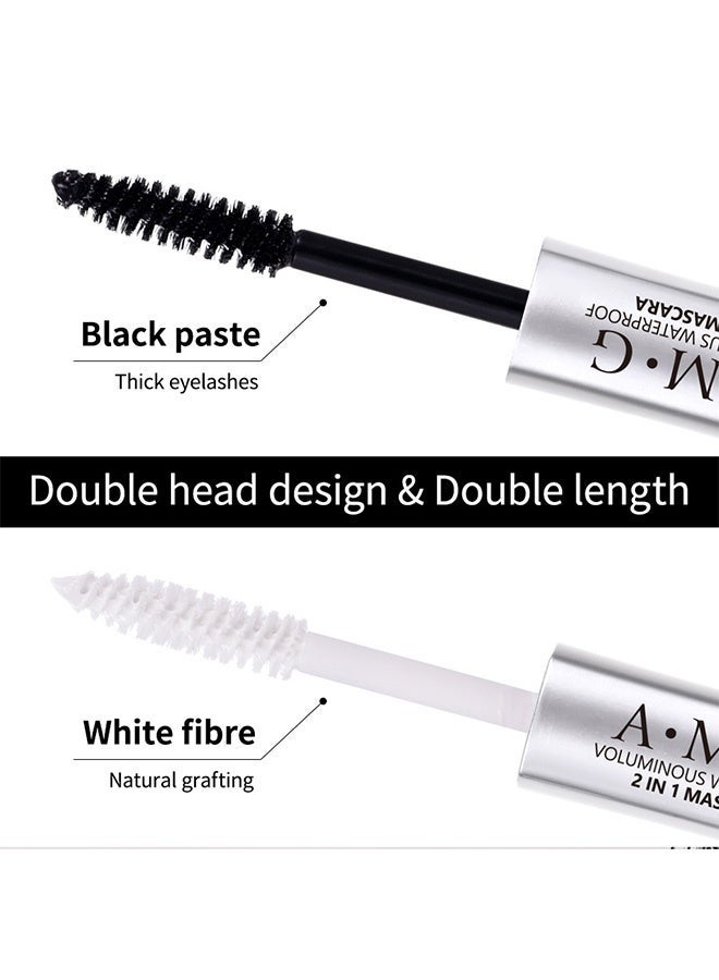 A.M.G Voluminous Waterproof 2 In 1 Mascara, Makeup Double Extend Tubing Mascara, Lengthening 2 Step Mascara, Smudgeproof 4g+4g - Image 5