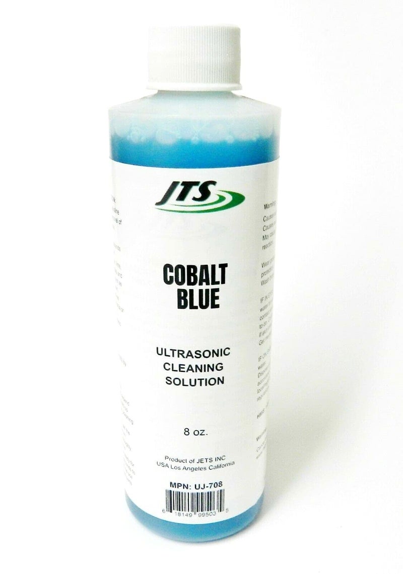 JTS Jewelry Ultrasonic Cleaner Solution Cleaner Cobalt Blue High Concentrate Cleaning for Jewelry Parts 8oz - Image 1