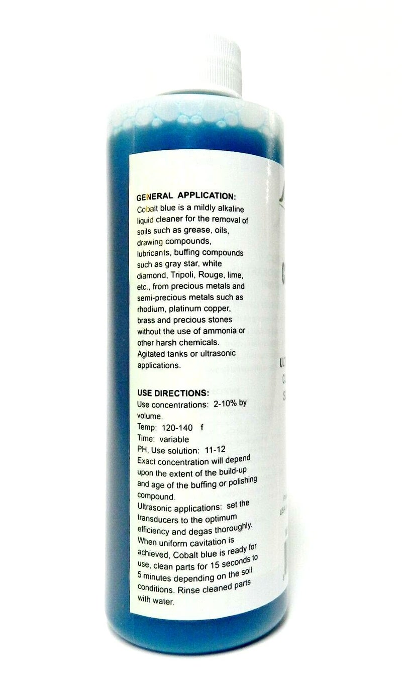 JTS Jewelry Ultrasonic Cleaner Solution Cleaner Cobalt Blue High Concentrate Cleaning for Jewelry Parts 8oz - Image 2