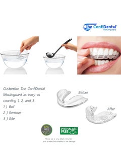 The ConfiDental The ConfiDental - Pack of 3 Moldable Mouth Guard for Teeth Grinding Clenching Bruxism, Sport Athletic, Whitening Tray, Including 2 Regular and 1 Heavy Duty Guard (2 (LLL) Regular 1 (II) Heavy Duty)  - Image 4