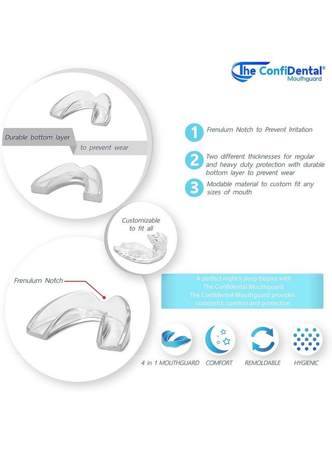 The ConfiDental - Pack of 3 Moldable Mouth Guard for Teeth Grinding Clenching Bruxism, Sport Athletic, Whitening Tray, Including 2 Regular and 1 Heavy Duty Guard (2 (LLL) Regular 1 (II) Heavy Duty) - Image 5