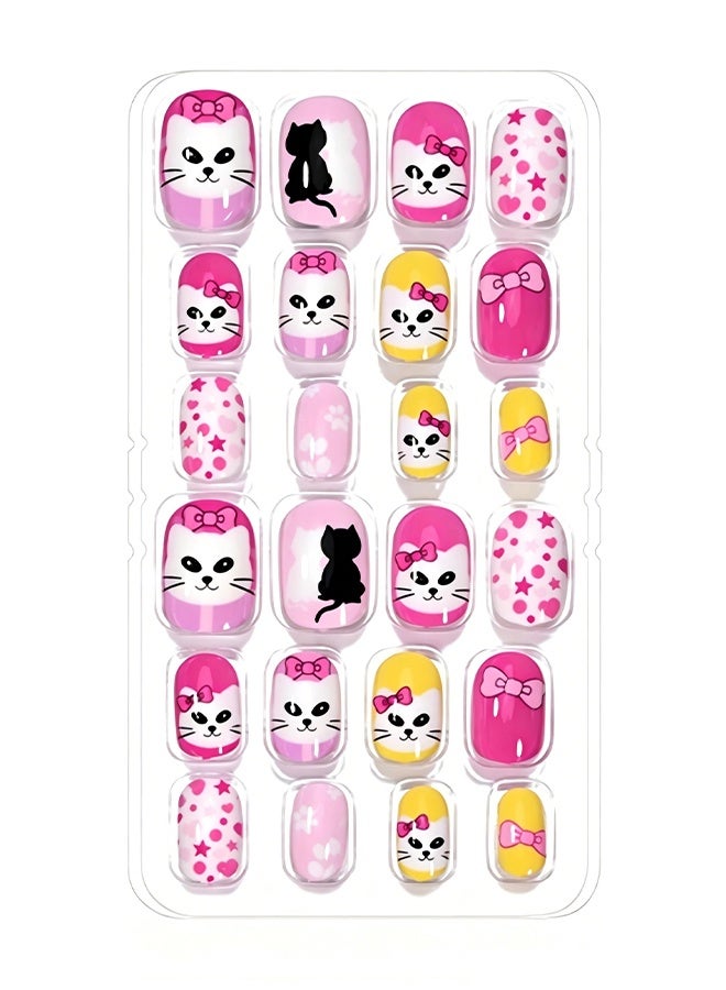DOUBORQ Nail Stickers —False Nails Multicolour,120Pcs 5 Days Cute Design Nail Tips for Children Press On False Nails Set Manicure DIY,#8 - Image 4