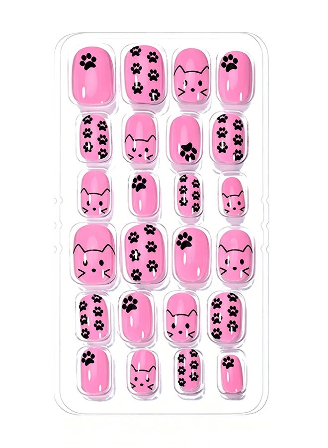 DOUBORQ Nail Stickers —False Nails Multicolour,120Pcs 5 Days Cute Design Nail Tips for Children Press On False Nails Set Manicure DIY,#8 - Image 3
