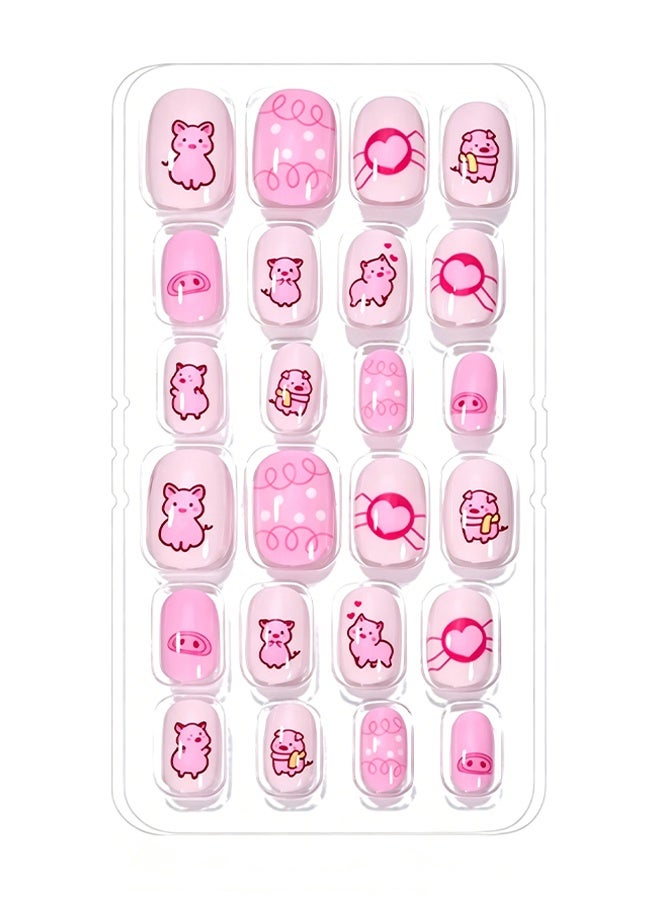 DOUBORQ Nail Stickers —False Nails Multicolour,120Pcs 5 Days Cute Design Nail Tips for Children Press On False Nails Set Manicure DIY,#8 - Image 5