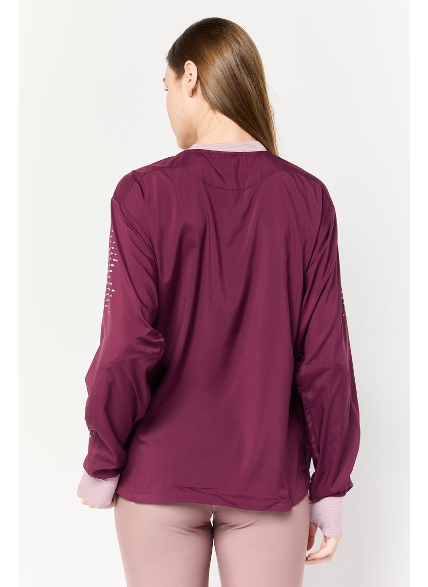 Hoka Women Sportswear Fit Training Wind Shell Jacket, Wine  - Image 4
