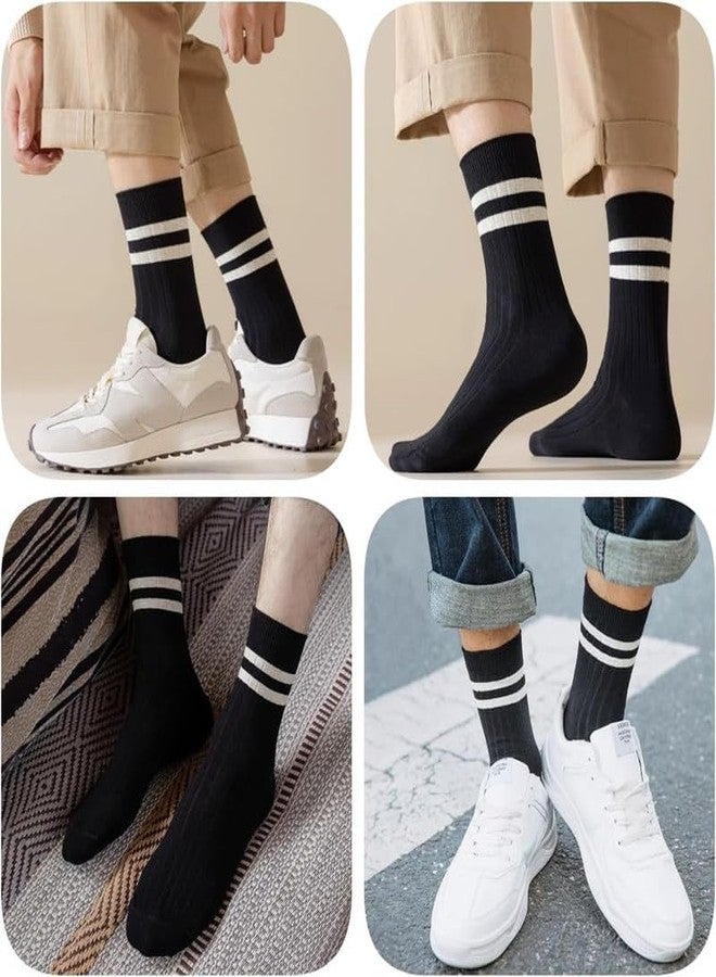 YANWENX Mens Cotton Socks 5 Pack, Calf Socks for Men, Ankle Socks Boots Socks - Image 4