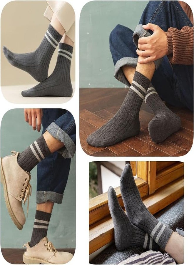 YANWENX Mens Cotton Socks 5 Pack, Calf Socks for Men, Ankle Socks Boots Socks - Image 5