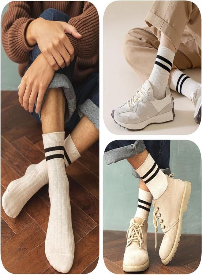 YANWENX Mens Cotton Socks 5 Pack, Calf Socks for Men, Ankle Socks Boots Socks - Image 3