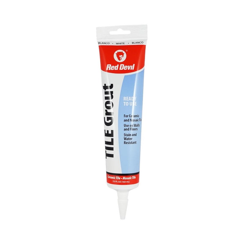 Red Devil 0425 Pre-Mixed Tile Grout Squeeze Tube, 5.5 oz, White