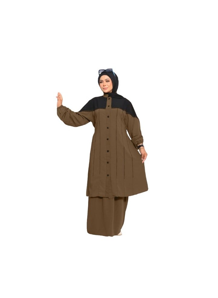 Generic - Two-piece set, material, crepe royal, size one size, can be worn up to 110 kg with belt for women - Image 1