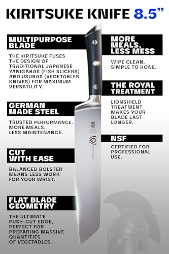 Dalstrong Kiritsuke Chef Knife - 8.5 inch - Gladiator Series Elite - Forged German High Carbon German Steel - Full Tang Kitchen Knife - Black G10 Handle - w/Sheath - Chef's Knife - NSF Certified - Image 5