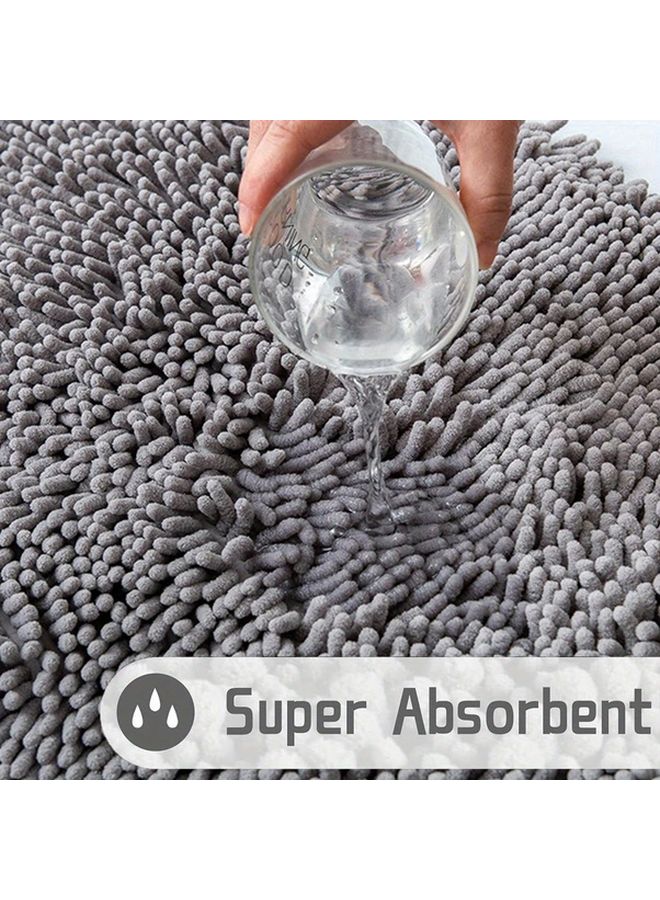 Grey Chenille Bathroom Rug Extra Soft Absorbent Non Slip Plush Shaggy Bath Mat Machine Washable 23x35 Inch - Image 4