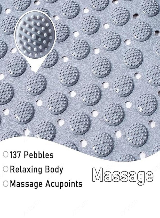 GAMAHA Anti Slip Bathroom Mat Bathtub Bath Shower Mat with Suction Cups & Drain Holes Door mat Foot Massage Scrubber for Kids & Adults Bath Mat 70x35cm (Grey 1) - Image 4