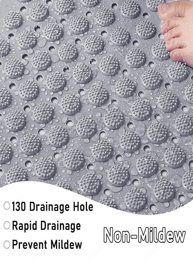 GAMAHA Anti Slip Bathroom Mat Bathtub Bath Shower Mat with Suction Cups & Drain Holes Door mat Foot Massage Scrubber for Kids & Adults Bath Mat 70x35cm (Grey 1) - Image 3