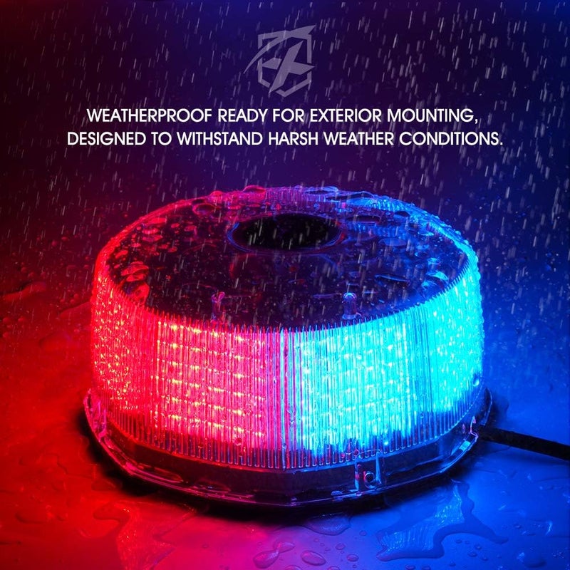 Xprite ضوء فلاش دوار أحمر وأزرق 240 LED مع قاعدة مغناطيسية، أضواء تحذير سلامة للشرطة للمركبات القانونية، شاحنات الأمن، دوريات، UTV، ATV، جرافات الثلج، متطوعين - Image 3