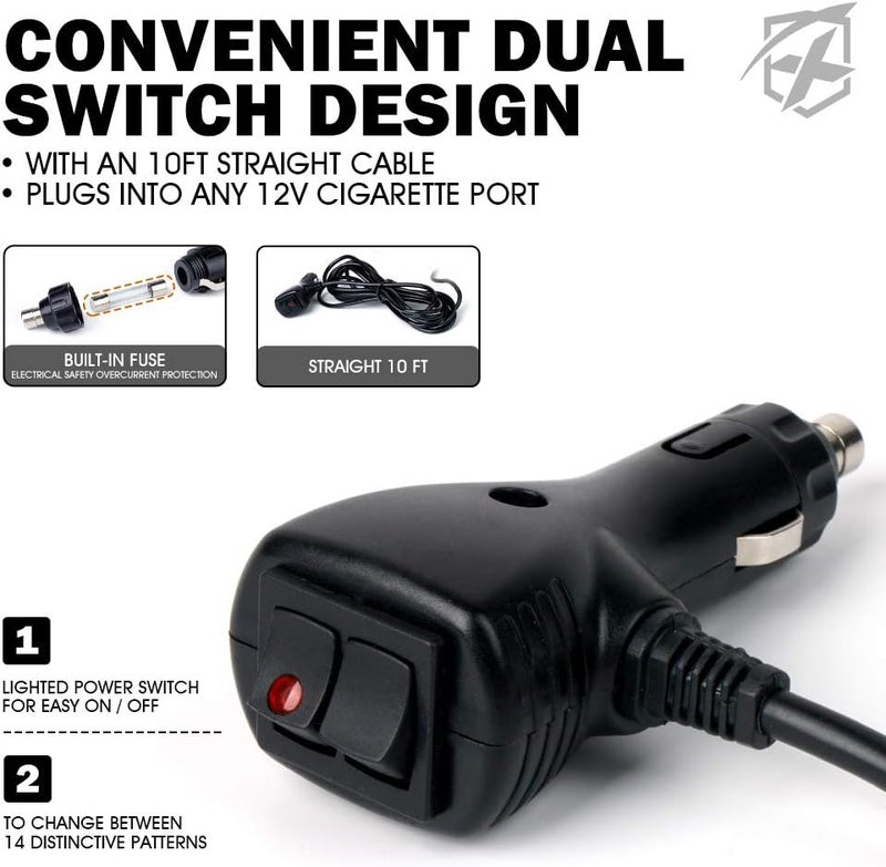 Xprite ضوء فلاش دوار أحمر وأزرق 240 LED مع قاعدة مغناطيسية، أضواء تحذير سلامة للشرطة للمركبات القانونية، شاحنات الأمن، دوريات، UTV، ATV، جرافات الثلج، متطوعين - Image 5