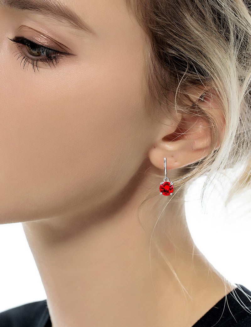 Tornito 6 Pairs Leverback Drop Dangle Earrings Set Multicolor Round CZ Hoop Earrings for Women - Image 4