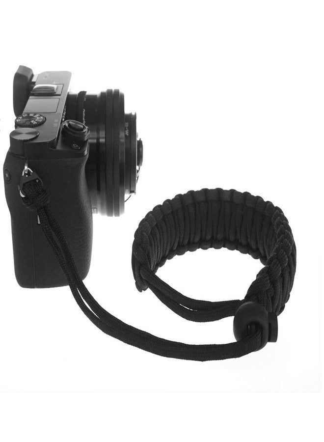 FoRapid 550 Paracord Adjustable Wrist Strap for DSLR, Compact Cameras (Black) - Image 1