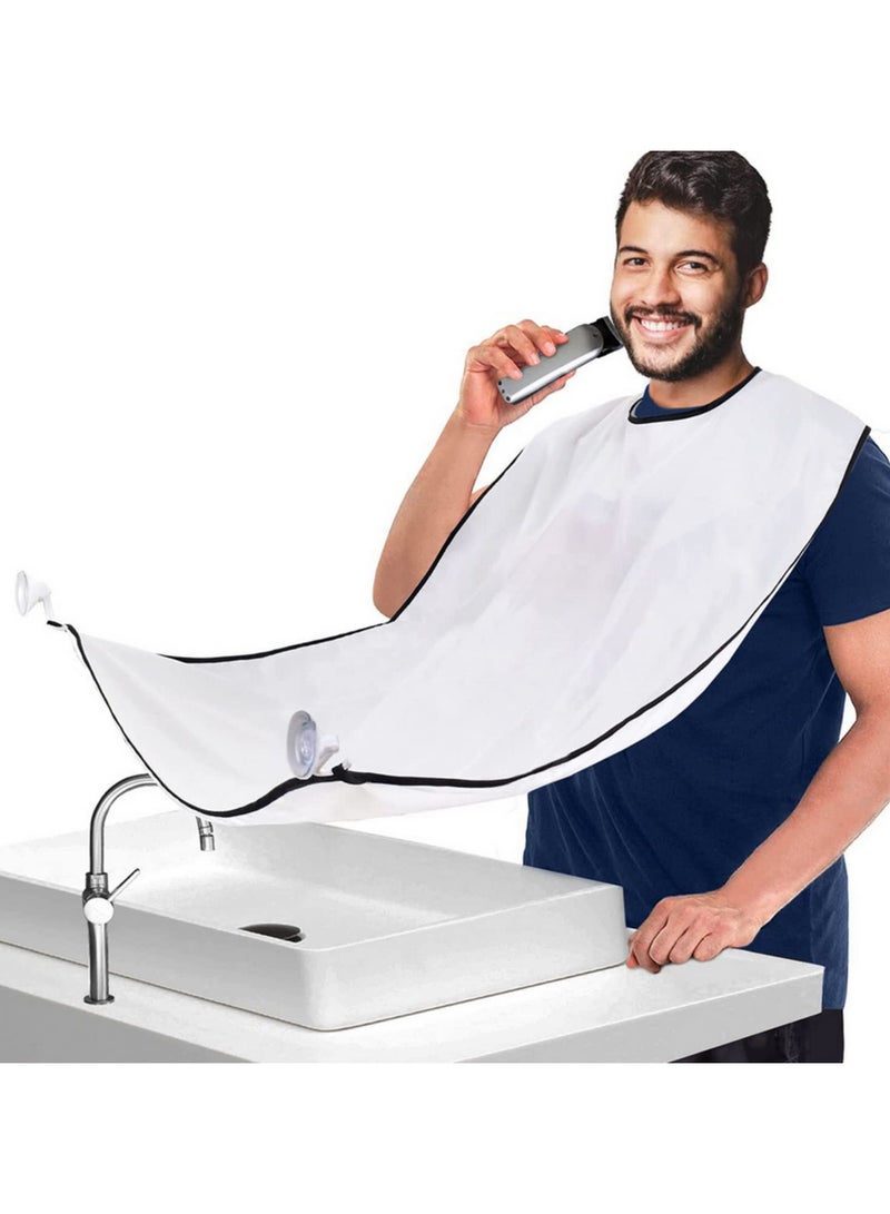 قطعة واحدة مئزر حلاقة لحية للرجال، مريول عناية وتنظيف الشعر، مريول حلاقة للكبار، حامل ماكينة الحلاقة، منظف الحمام، هدية للرجال، مقاوم للماء، متين، بحزام رقبة قابل للتعديل، مناسب لاستخدام صالون الحلاقة والمنزل، مقاس 110 × 70 سم - Image 1