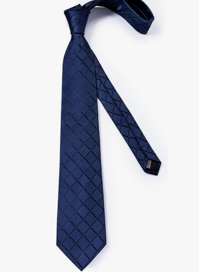 Ties for Men, Black Mens Ties Pocket Square Cufflink Tie Clip Set in Gift Box  - Image 3