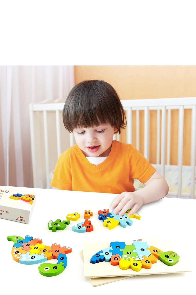 2 Pack Wooden Puzzles for Kids 3-5 Years Old, 2 Dinosaur Puzzles, Ideal Gift for Toddlers - Image 5