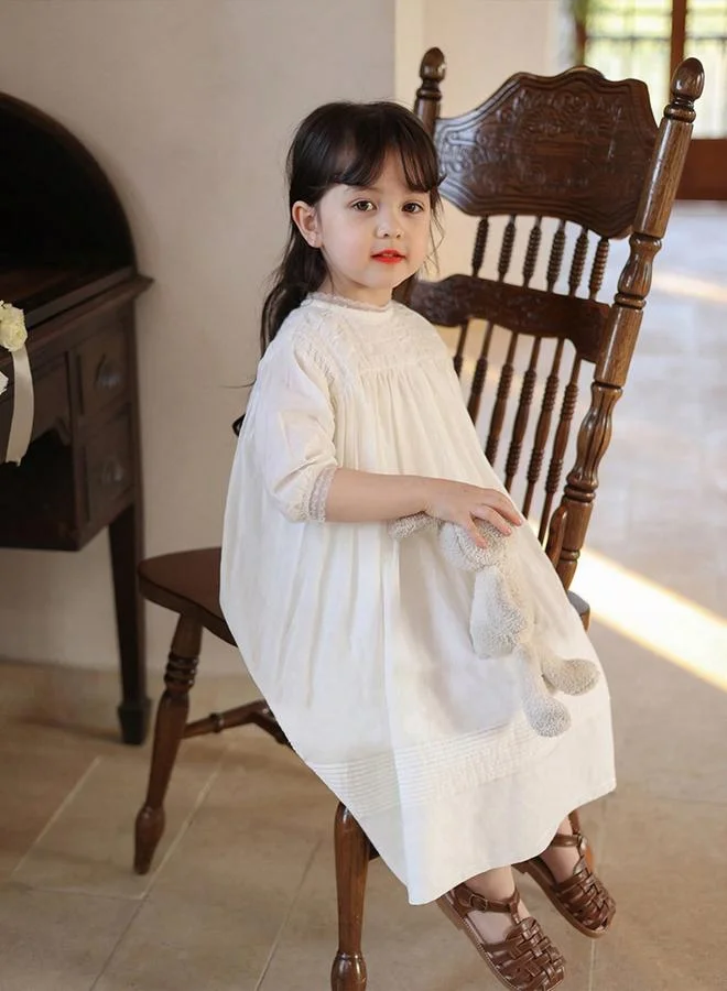 Take Two  Girls White Cotton Embroidered Dress for Women | Best Price UAE