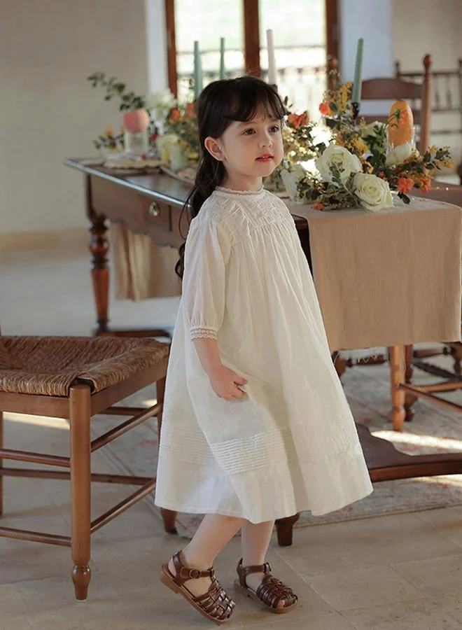 Take Two  Girls White Cotton Embroidered Dress for Women | Best Price UAE