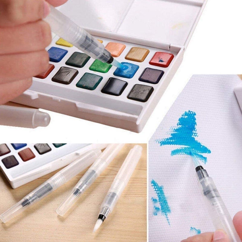 kreni Kreni Watercolour Brush Pens Set of 3 Water Soluble Colored Pencils WaterColour Markers - Image 2