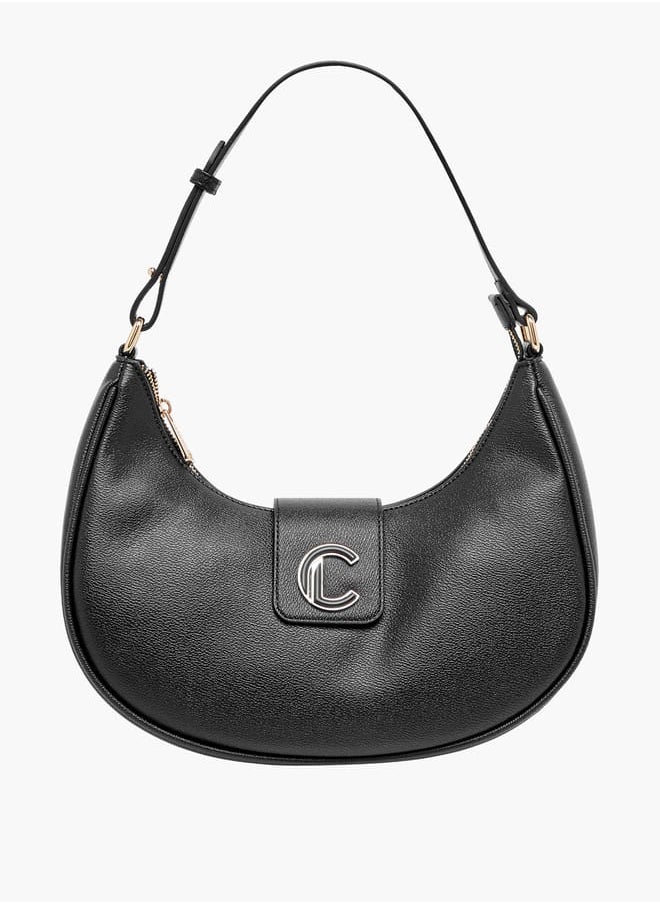 Le Confort Women Monogram Print Hobo Bag with Zip Closure and Handle  - Image 1