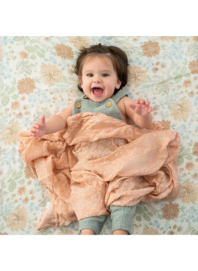aden + anais Essentials Silky Soft Bamboo Muslin Swaddle, Breathable Baby Blanket, Ideal for Boys, Girls, Newborns, Babies & Infants, Receiving Blanket, Lightweight Wrap, 2 Pack, Victorian Flowers - Image 2