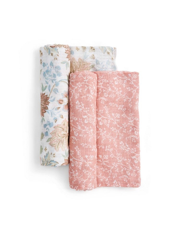aden + anais Essentials Silky Soft Bamboo Muslin Swaddle, Breathable Baby Blanket, Ideal for Boys, Girls, Newborns, Babies & Infants, Receiving Blanket, Lightweight Wrap, 2 Pack, Victorian Flowers - Image 3