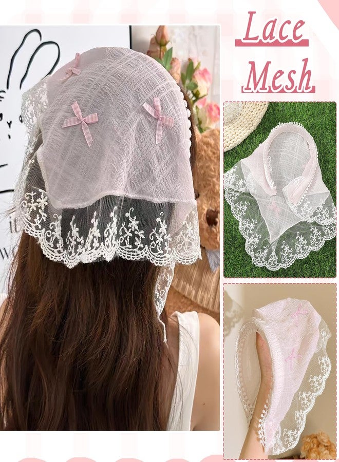 TecoKart® 2Pcs Headband for Women, Triangle Hair Scarf, Lace Bandana Headwrap Hairbands Stylish Covering Chic Boho Accessory Soft Breathable Outdoor Travel Picnic Fashion Festival Use - Image 5