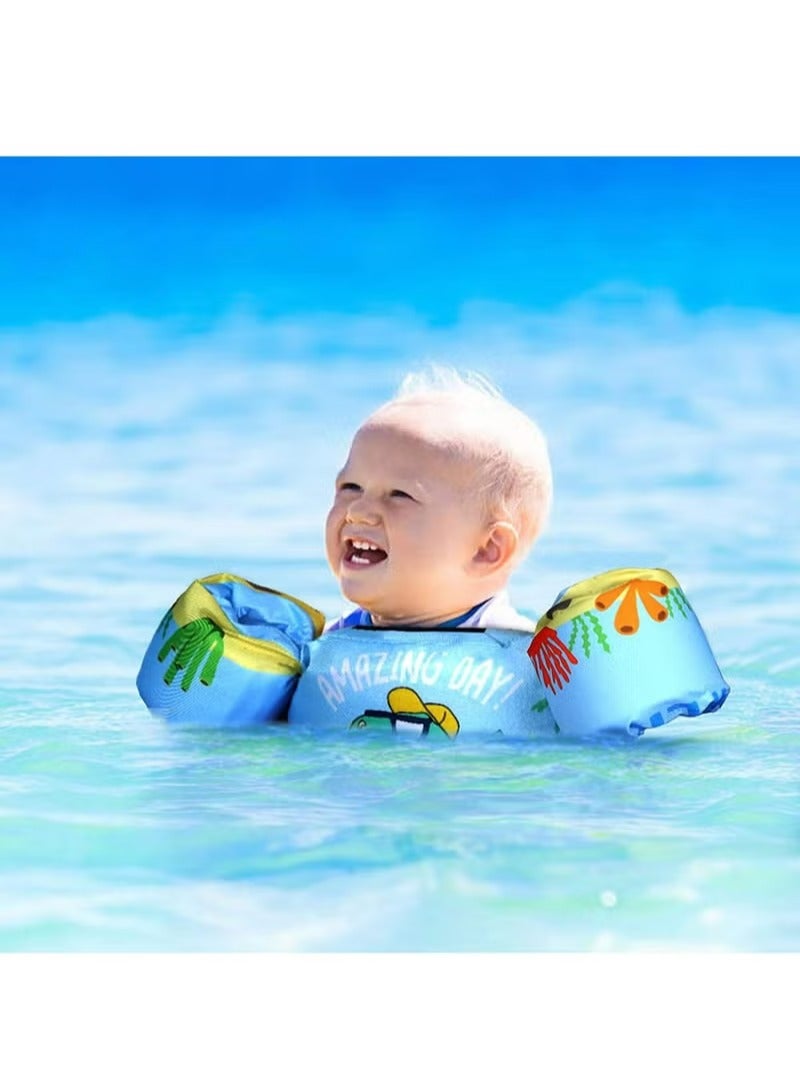 1 Pack Adjustable Arm Bands Kids Swim Vest, Toddler Swimming Float Vest, Baby Buoyancy Safety Swim Aid, Kids Learn to Swim Training Jacket for 30-55 lbs Kids Infant Child 2-6 Years - Image 3