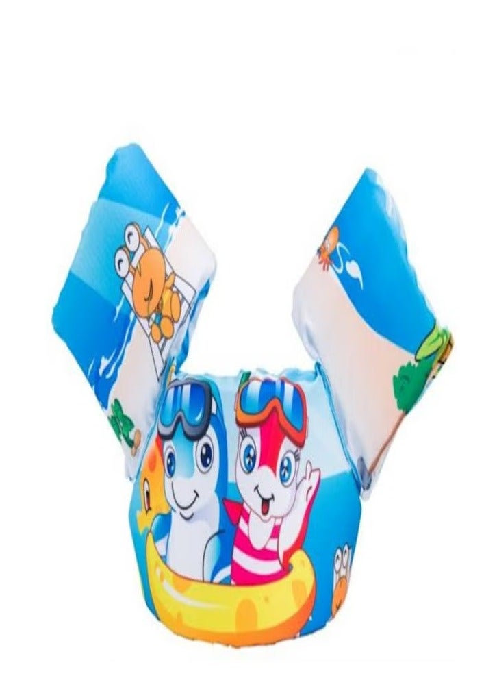 1 Pack Adjustable Arm Bands Kids Swim Vest, Toddler Swimming Float Vest, Baby Buoyancy Safety Swim Aid, Kids Learn to Swim Training Jacket for 30-55 lbs Kids Infant Child 2-6 Years - Image 1