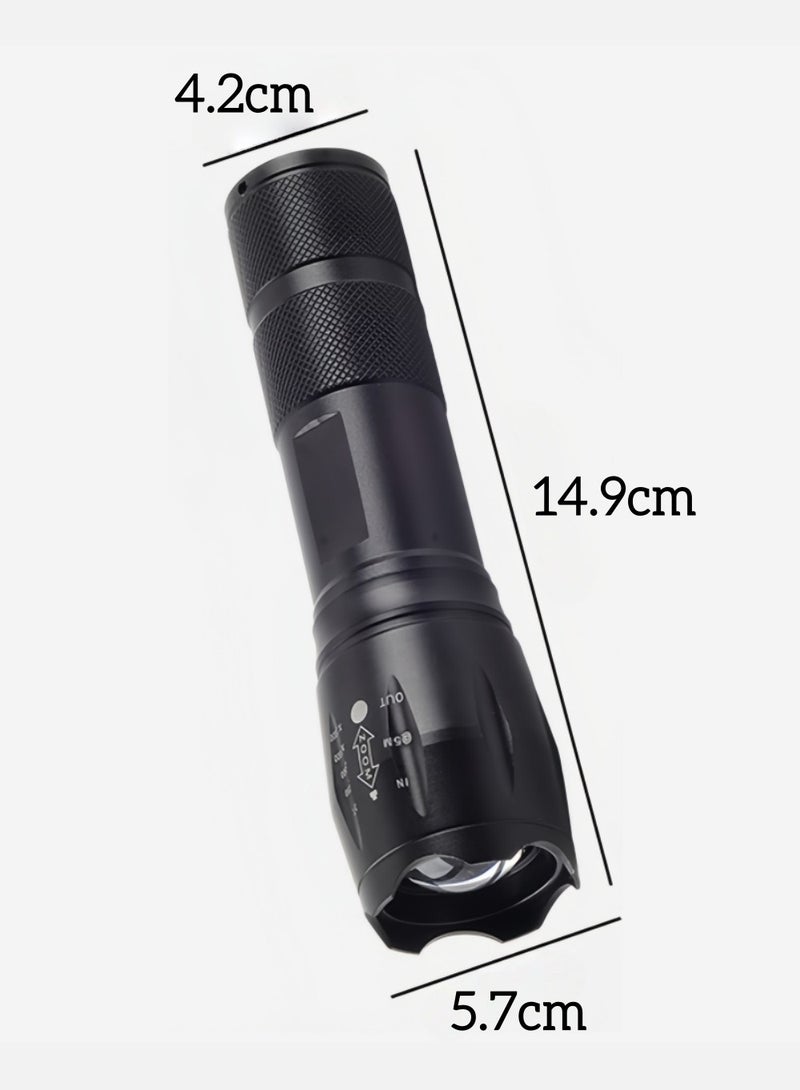 loyal Rechargeable Mini Flashlight - Lithium Battery, 3-Mode LED, Aluminum Alloy, Zoomable, Type-C Charging Port - Image 2