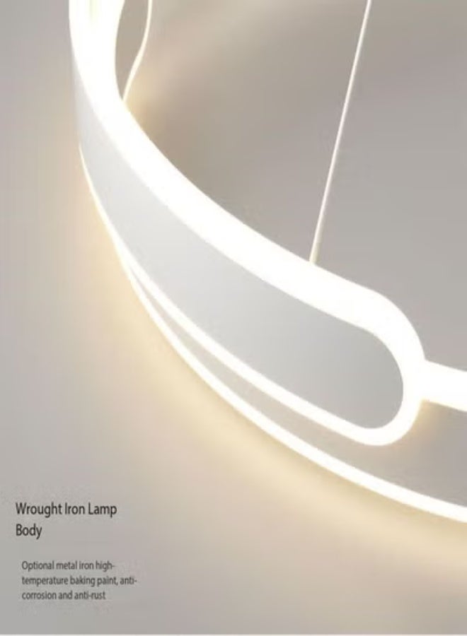 رافين الحديثة LED الاكريليك قلادة ضوء بريق حلقات LED الثريات طاولة الطعام تعليق الإنارة المعدنية غرفة المعيشة غرفة نوم مكتب مصباح معلق ديكور - Image 4