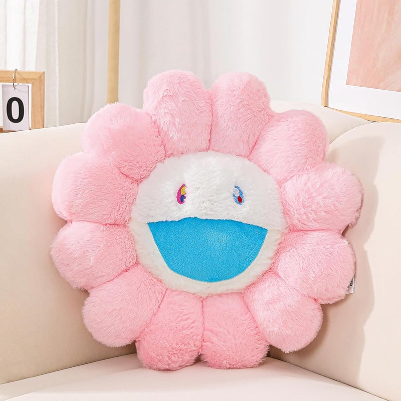 FIONOUT Flower Pillow, Daisy Shaped Throw Pillow, Flower Face Floor Cushions Floor Pillow, Colorful Sunflower Plush Pillow, Cute Room Decor Decorative Pillows for Sofa Bedroom Car (60CM/23.6in) - Image 1