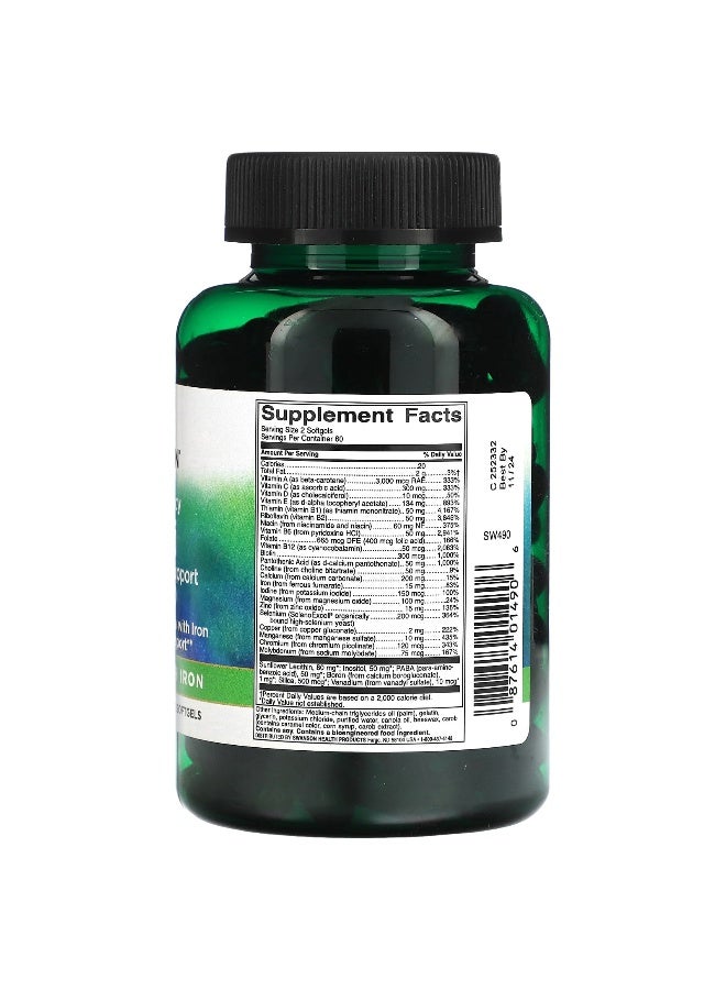 Swanson, Multi Plus Immune Support with Iron, High Potency, 120 Softgels - Image 2