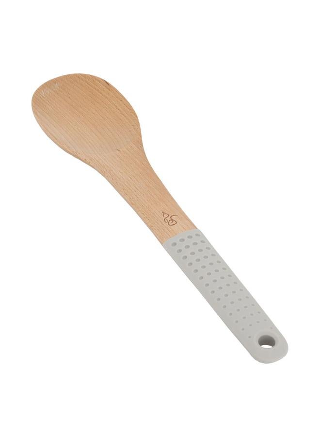 Alsaif Wooden Serving Spoon With Silicone Handle Wooden - Image 1