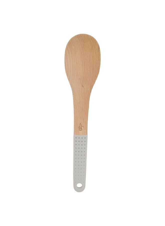 Alsaif Wooden Serving Spoon With Silicone Handle Wooden - Image 2