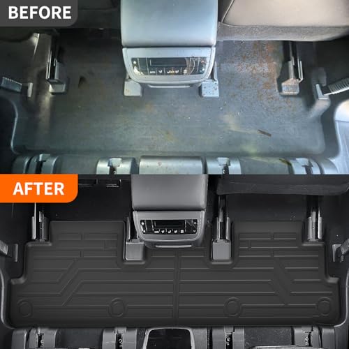 powoq Floor Mat Compatible with 22-2025 Nissan Pathfinder Cargo Mat TrunkCargo Liner TPE Backrest Liner Replacement for 2022-2025 Nissan Pathfinder Accessories (Trunk Mat with Backrest Mat+Floor Mat) - Image 3
