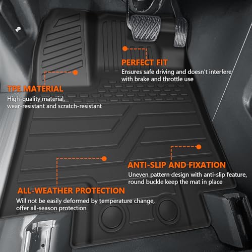 powoq Floor Mat Compatible with 22-2025 Nissan Pathfinder Cargo Mat TrunkCargo Liner TPE Backrest Liner Replacement for 2022-2025 Nissan Pathfinder Accessories (Trunk Mat with Backrest Mat+Floor Mat) - Image 5