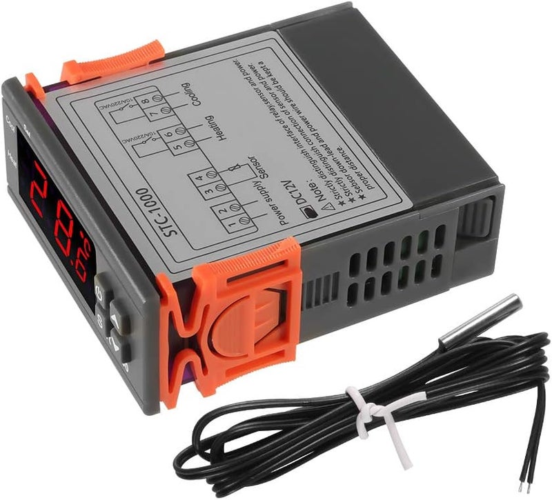 DORHEA STC-1000 10A DC 12V Digital LED Temperature Controller Cooling Heating Centigrade Thermostat 2 Relays LED Output with NTC Sensor Probe(12V) - Image 2